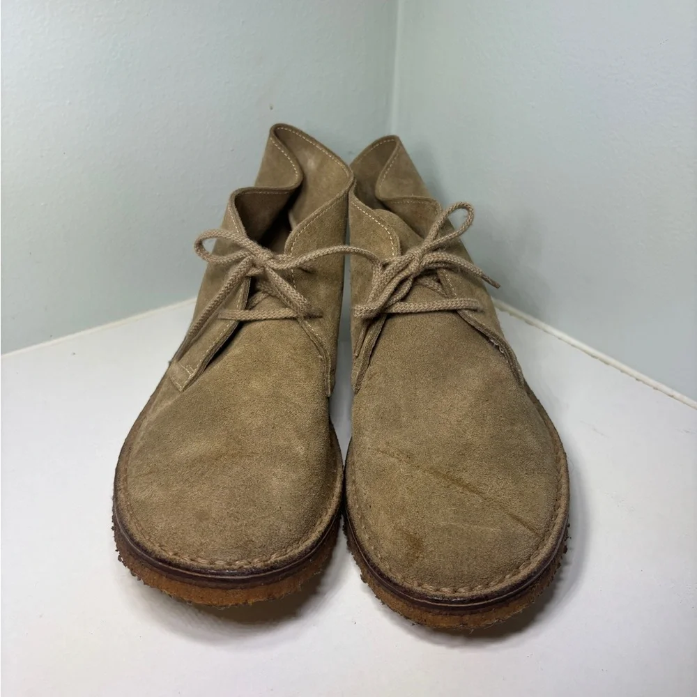 J.Crew‎ MacAlister Desert Boot Leather Suede Men’s 8 Chukka Beige Made In Italy